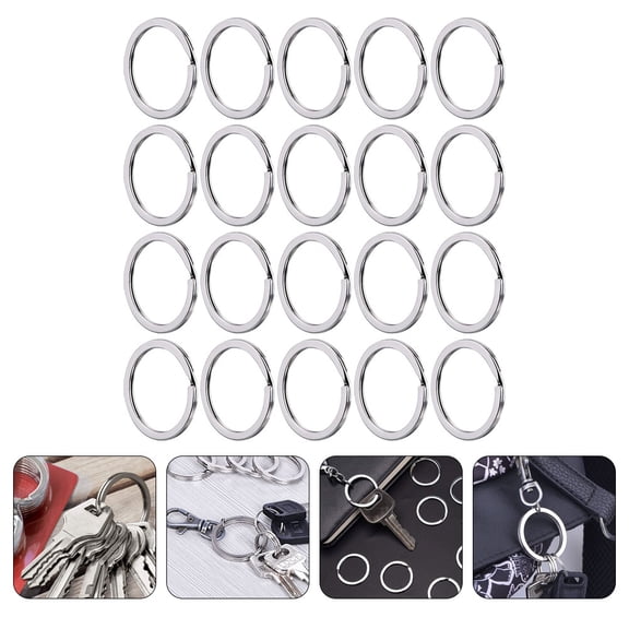 STRANDCHIC Strong Silver Keychain Rings Metal Split Rings for Keys and DIY Projects 100Pcs
