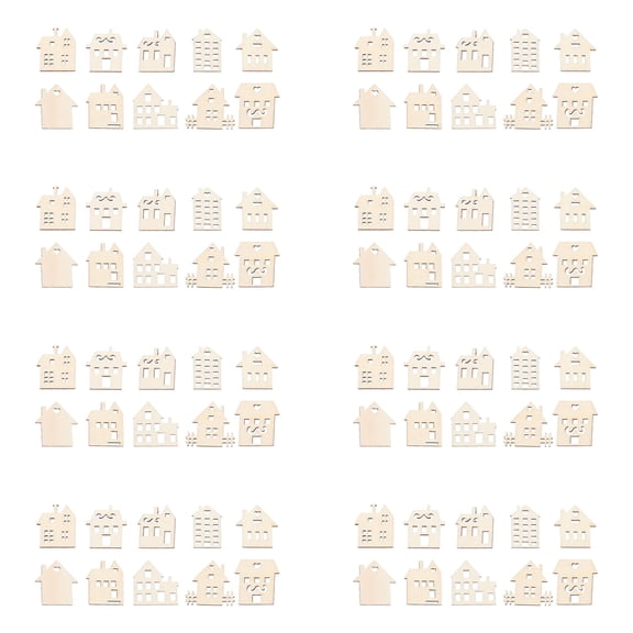 STRANDCHIC 100Pcs Unfinished Wooden Slices Beige DIY Craft Chips for Handmade Decorations