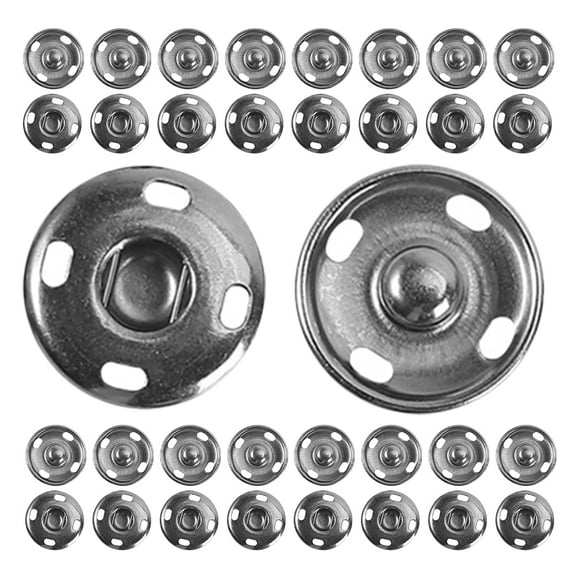 STRANDCHIC 100Pcs Sew on Metal Snap Fasteners Dark Grey Rust Resistant for Clothing Repairs