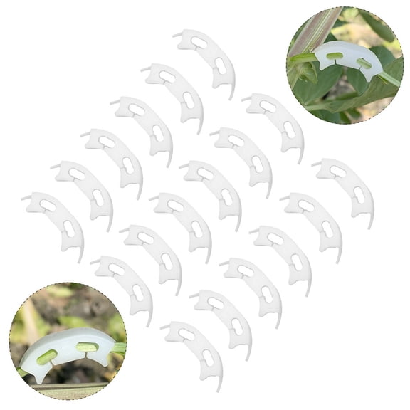 STRANDCHIC White Plastic Climbing Plant Clips, 100 Pieces - Garden Plant Support Accessories