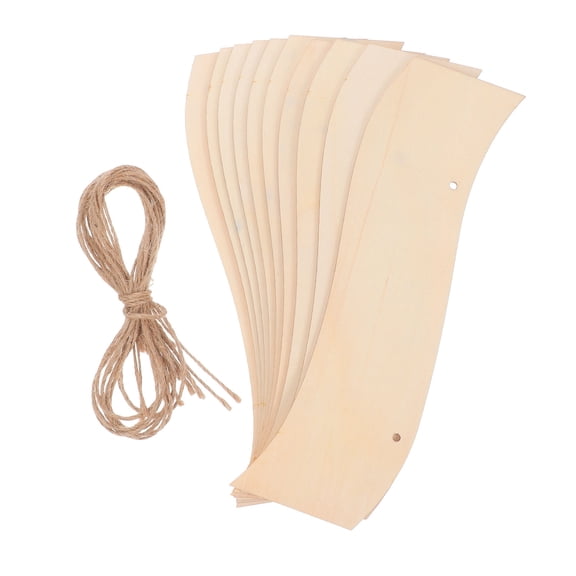 STRANDCHIC Natural Wood Plaques Beige DIY Hanging Decor Easy to Install 10Pcs