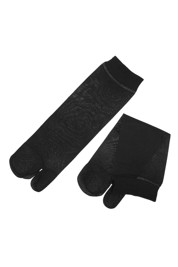 10Pairs Summer Black Tabi Socks Breathable Nylon Flops Socks Non Slip for Adults