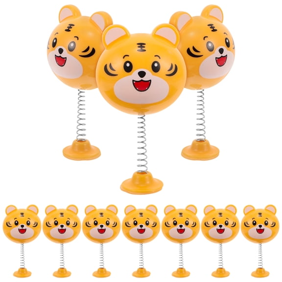 STRANDCHIC 10Pcs Versatile Yellow Tiger Bobblehead Motorcycle and Home Decoration