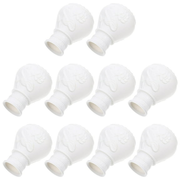 STRANDCHIC 10Pcs White Curtain Rod End Plug with Elegant Design for Home