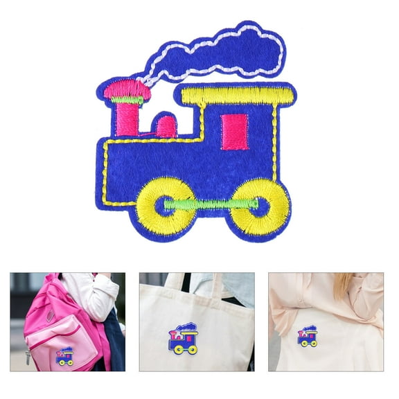 STRANDCHIC 10Pcs Iron on Embroidered Train Patches for Sewing Hats Jeans Bags
