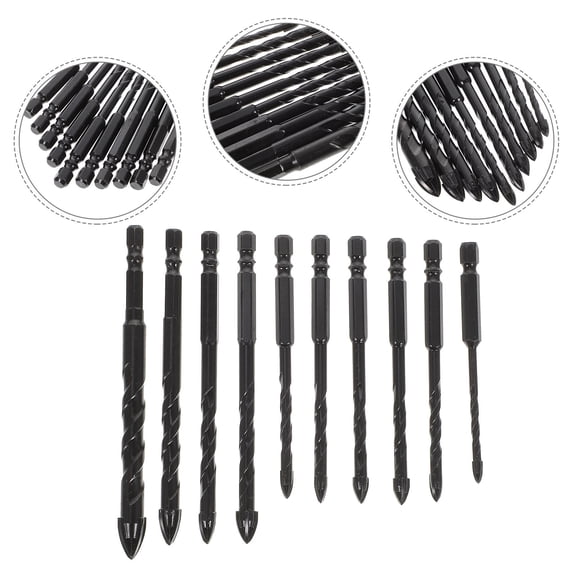 STRANDCHIC 10Pcs Ceramic Tile Drill Bits for Glass Wood Concrete with Wear Resistant Steel