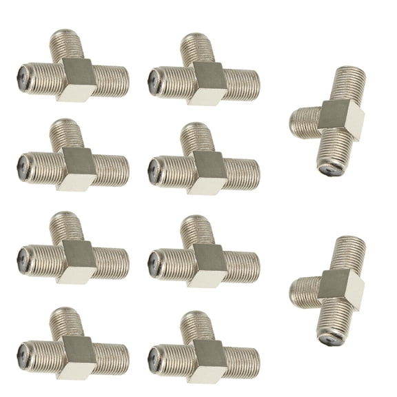 STRANDCHIC 10Pcs F Type Coaxial Cable Splitter 3 Way Nickel Plated for TV Signal