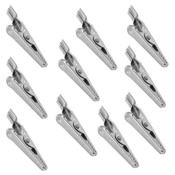 STRANDCHIC 10Pcs Fast Testing Clips Stainless Steel Metal Clamps Easy Operation Silver