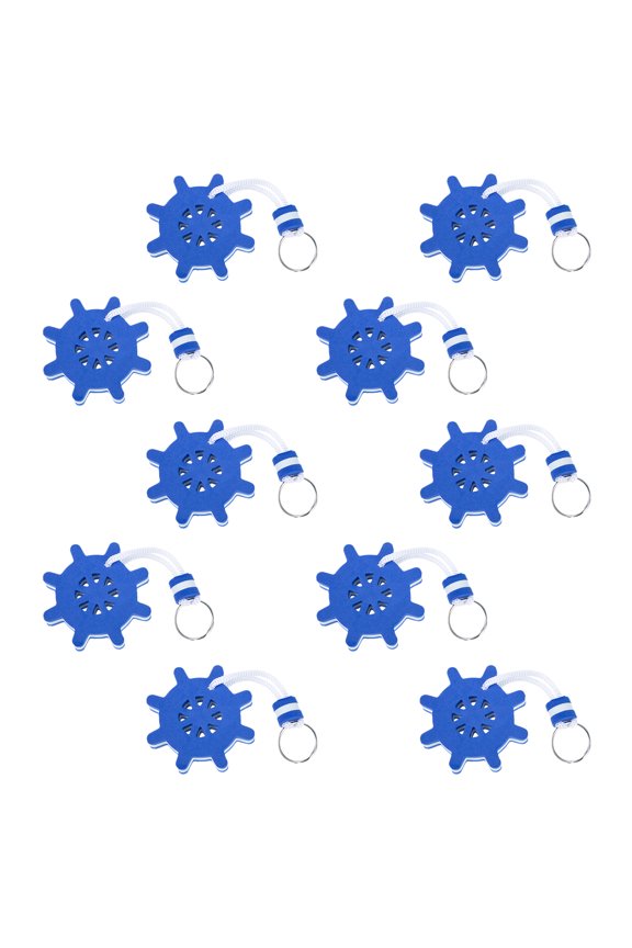 10Pcs Lightweight Blue Boat Key Floating Keychain for Fishing Swimming and Water Sports