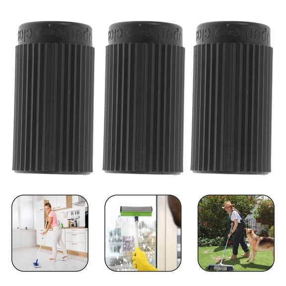 STRANDCHIC Black Plastic Mop Handle Replacement Parts with Grip for Kitchen Cleaning, Easy to Install,