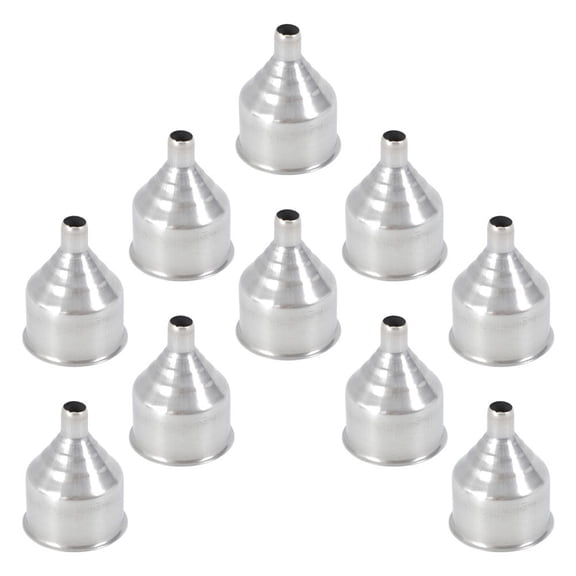 STRANDCHIC 10-Piece Stainless Steel Wine Funnels with Handle, Practical Set for Home and Restaurant Use