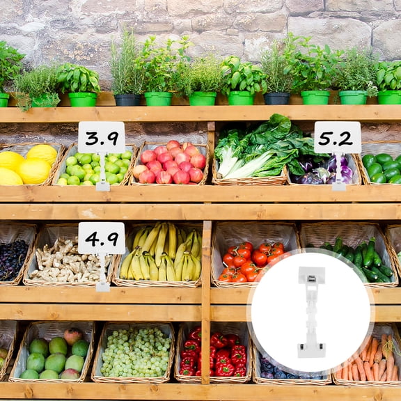 STRANDCHIC 10Pcs Plastic Label Racks White Display Stands for Business Advertisements