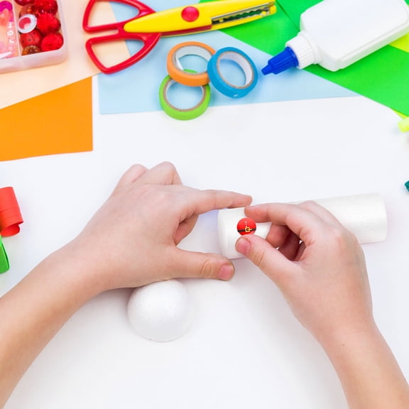 STRANDCHIC 10Pcs Versatile White Polystyrene Cylinders for DIY Seasonal Ornaments