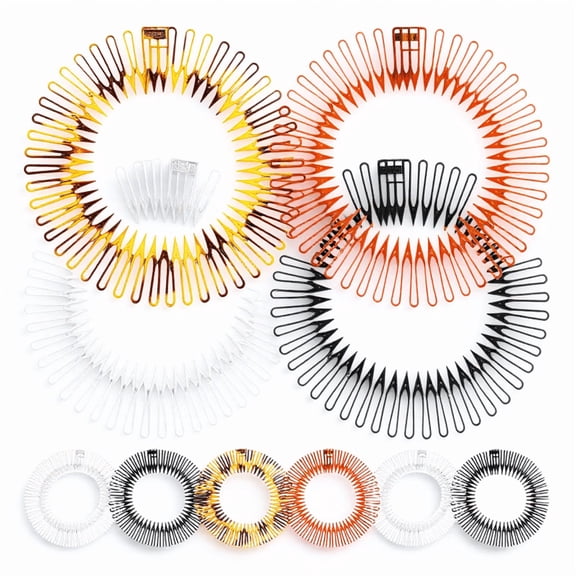 STRANDCHIC 10Pcs Stretchable Hair Comb Headband Flexible Circle Comb Comfortable Plastic Material for Party Use