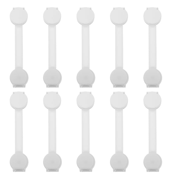 STRANDCHIC 10Pcs Safety Refrigerator Door Lock White Flexible Strap for Home Cabinets Drawers