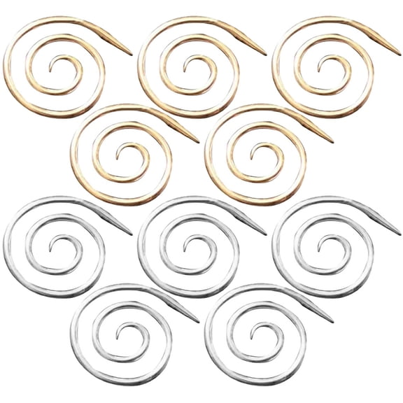 STRANDCHIC 10Pcs Premium Alloy Metal Circular Knitting Needles Spiral Crochet Hooks for Sweater