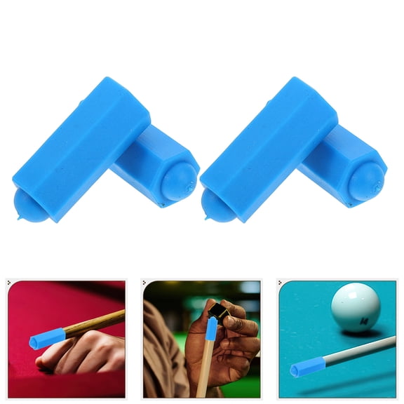STRANDCHIC Pool Cue Tip Protector, Blue Rubber, Lightweight Design, Universal Compatibility, for Home Use 10Pcs