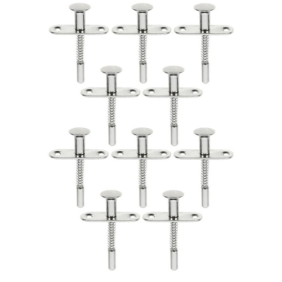 STRANDCHIC 10pcs Stainless Steel Plunger Latch Durable Spring Loaded Bolt for Cribs and Storage Applications