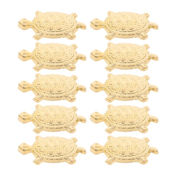 STRANDCHIC 10Pcs Small Golden Tortoise Figurines Symbolic Wealth Decor for Living Room