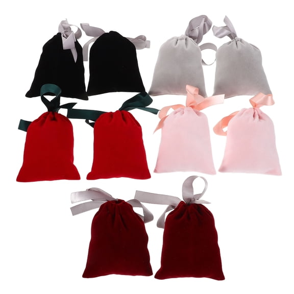 STRANDCHIC Jewellery Bags Velvet Jewellery Pouches Assorted Color 10Pcs