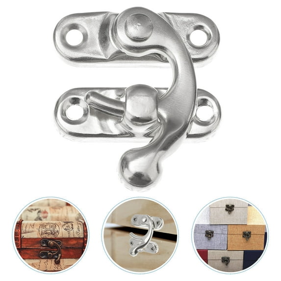 STRANDCHIC 10pcs Retro Style Curved Horn Wooden Box Hardware with White Latch for Jewelry Box Accessories