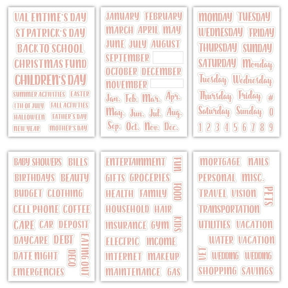 STRANDCHIC Compact Budget Labels Rose PVC 117 Pieces for Organizing and Office Use