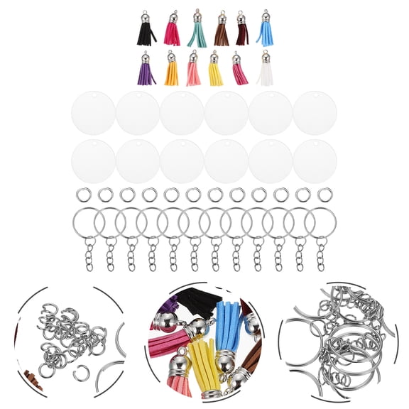 STRANDCHIC 12-Piece Assorted Color Acrylic Decorative Hanging Keychains for Crafting and Key Chain Making Sets