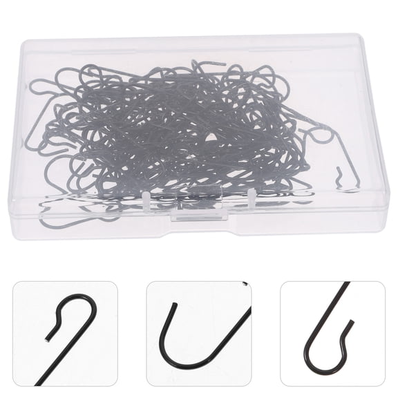 STRANDCHIC Reusable Black Metal Hooks 120-Pcs for Christmas Ornaments and Mantel