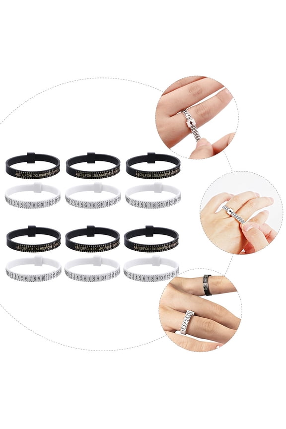 12-Piece Measuring Tape Rulers for Finger Sizing with US and UK Sizes, Accurate Sizer Set
