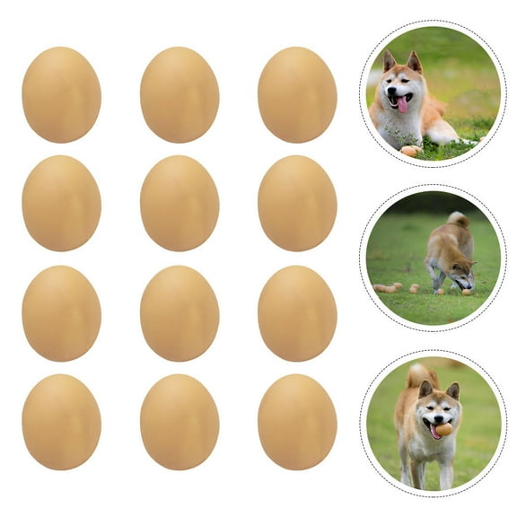 STRANDCHIC 12Pcs Puppy Chew Toys Wear-resistant Egg-shaped Vinyl for Dog Supply