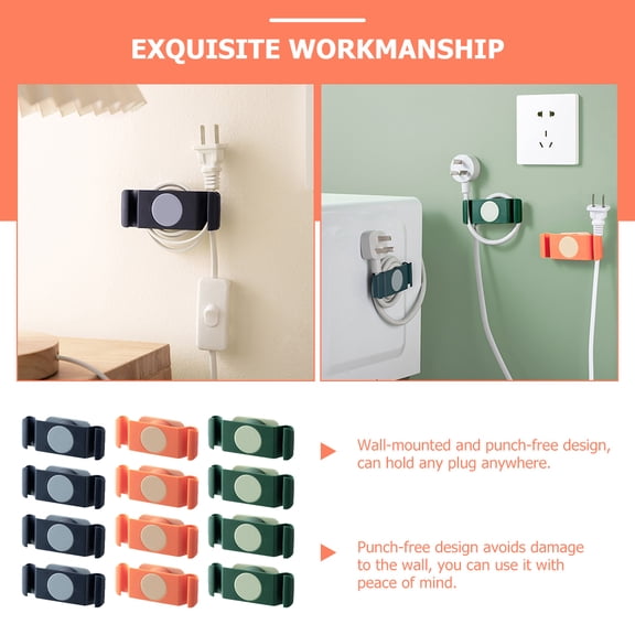 STRANDCHIC 12Pcs Cord Organizer for Appliances Wall Mount Punch Free ABS Cable Holder