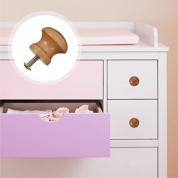 STRANDCHIC 12pcs Wood Knobs for Cabinets Modern Drawer Pulls Mushroom Shape