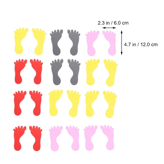 STRANDCHIC 15Pairs Assorted Color Floor Decals Footprint Stickers PVC Material for Indoor Outdoor Use