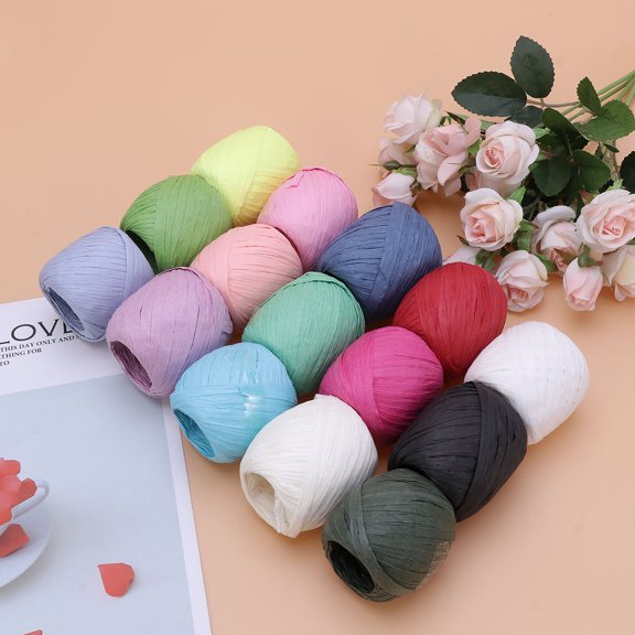 STRANDCHIC 15-Piece Paper Rope Bundling Cord, Green Assorted Colors, Handmade Craft String for School Projects and Education