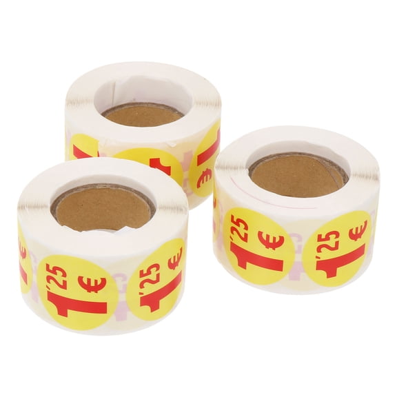 STRANDCHIC 1500Pcs Eye Catching Yellow Round Price Stickers for Sale and Pricing Labels