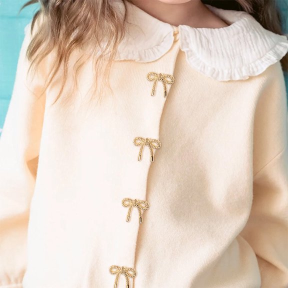 STRANDCHIC Golden Bowknot Buttons 15Pcs Sewing Fasteners for Coats Cardigans Shirts Versatile and Stylish Accessories