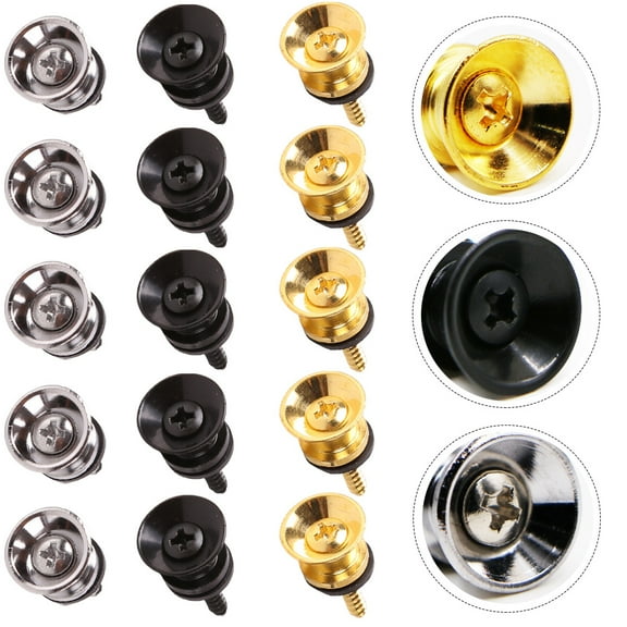 STRANDCHIC Guitar Strap Buttons Assorted Color Iron for Guitar Durable and Practical 15Pcs