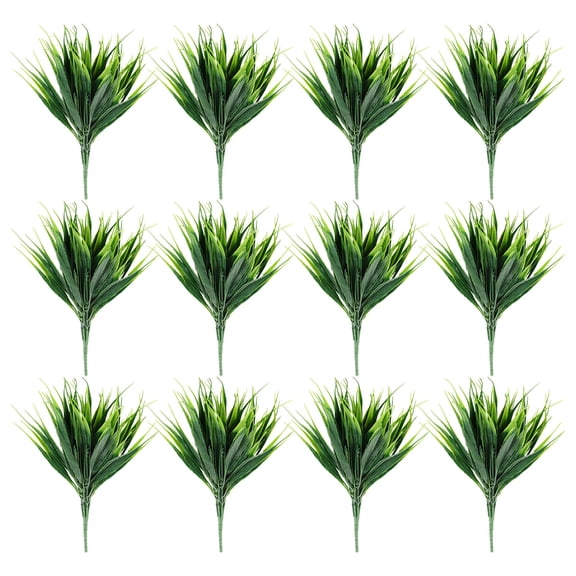 STRANDCHIC 15Pcs Simulation Grass Decor Green Plastic Artificial Plants for Home Office Vase Filling