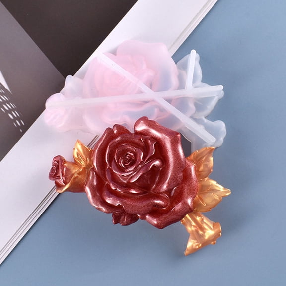 STRANDCHIC Silicone Rose Mold White Resin Flower Ornament Creation 1Set