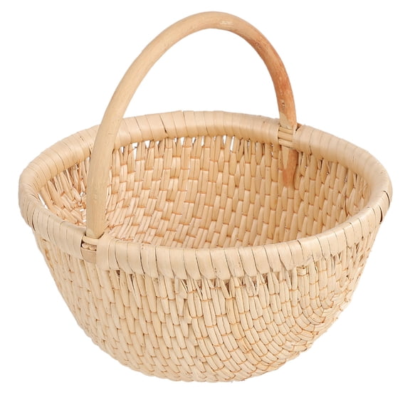 STRANDCHIC 1Pc Decorative Beige Woven Flower Basket Handheld Storage Basket for Weddings