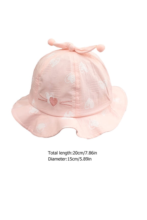 1Pc Outdoor Baby Headgear Pink Cotton Cloth Sun Protection Wide Brim