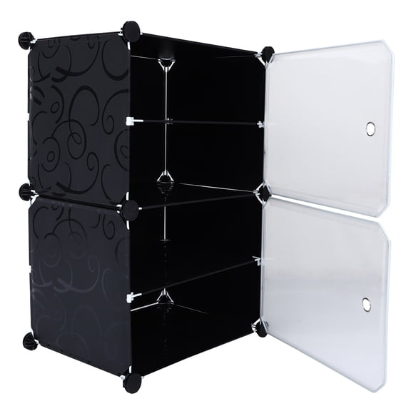 STRANDCHIC 1Pc Black Storage Rack Shoe Organizer Cabinet Dustproof Multi Layer for Home Use