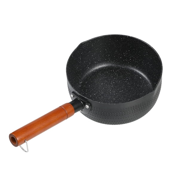 STRANDCHIC Medical Stone Noodle Pot Black Aluminum Ergonomic Handle Stewing Porridge 1Pc