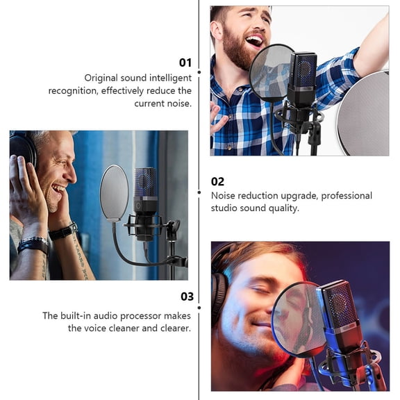 STRANDCHIC Black Microphone Filter Mesh Shield for Noise and Hissing Sound Reduction, 1Pc Mic Filter