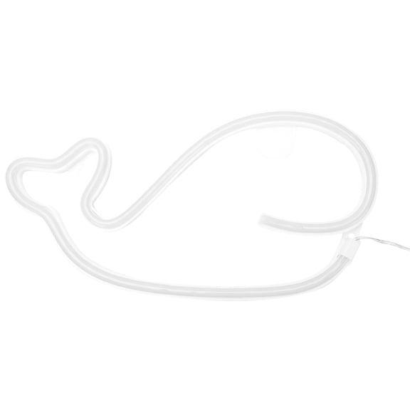 STRANDCHIC 1Pc LED Neon Light Whale Design Plastic Material for Indoor Decorative Lighting