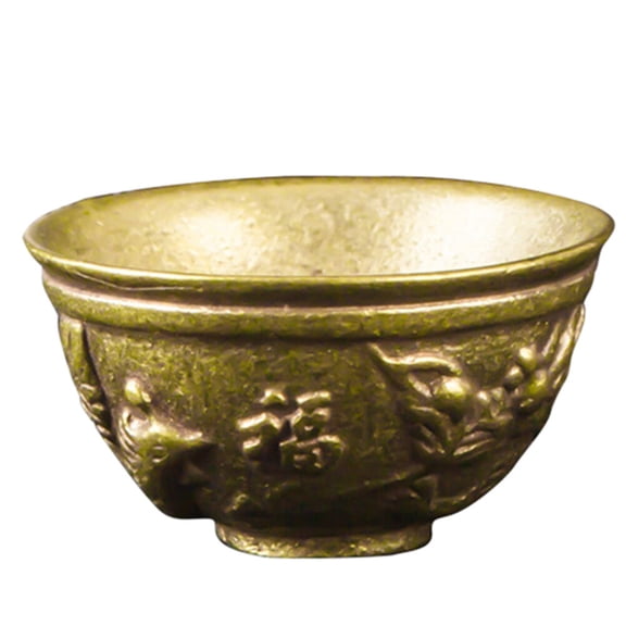 STRANDCHIC Brass Decorative Bowl 1Pc Golden Craft Storage Container for Home and Office