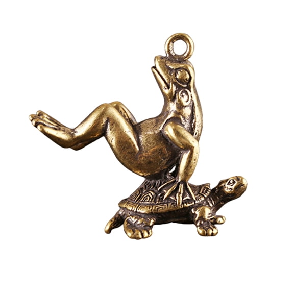 STRANDCHIC 1Pc Brass Tortoise Back Frogs Figurine Retro Desktop Decoration