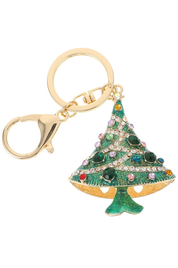 1Pc Creative Green Xmas Key Ornament Hanging Decoration with Detailed Xmas Design