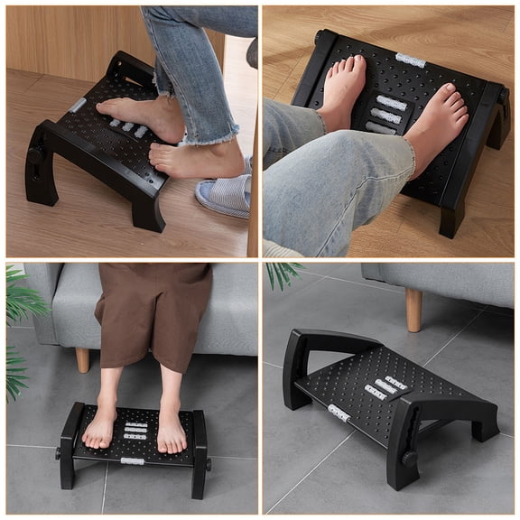 STRANDCHIC Compact Office Desk Footrest Stool Black for Leg Support and Pressure Relief Ergonomic Comfort