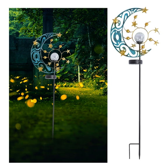 STRANDCHIC LED Moon and Star Solar Garden Light Outdoor Decorative Lamp